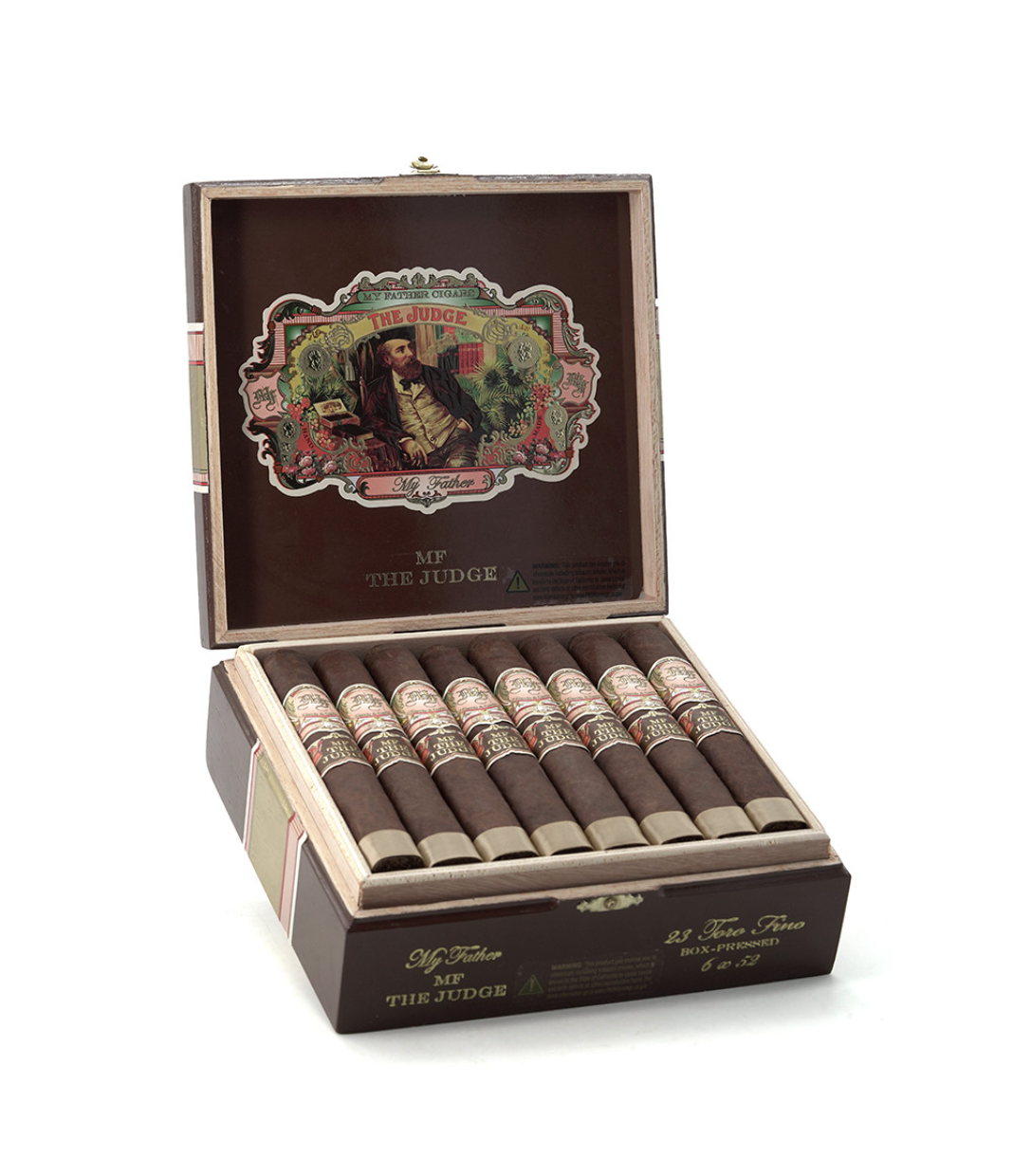 My Father The Judge Toro Fino Cigar Box of 23 close-up from AuCigars, premium Cuban cigar