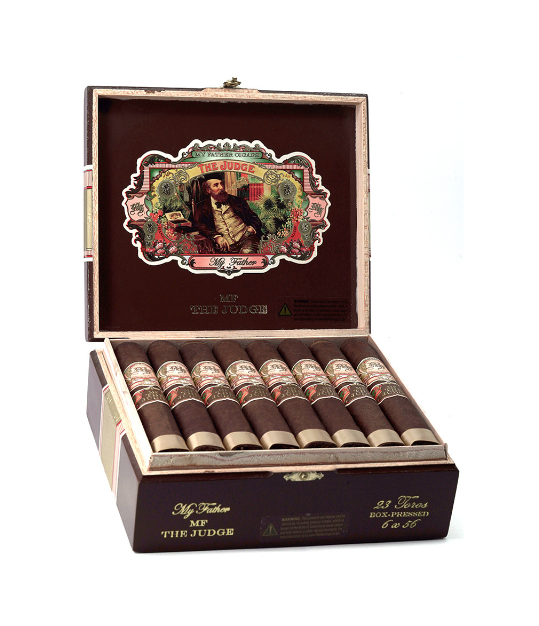 My Father The Judge Toro Box Pressed Cigar Box of 23 close-up from AuCigars, premium Cuban cigar