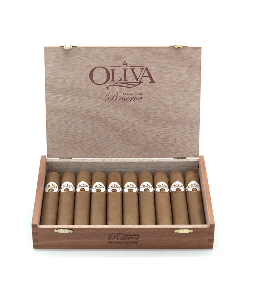 Oliva Connecticut Reserve Double Toro Cigar Box View 2 from AuCigars, premium Cuban cigar