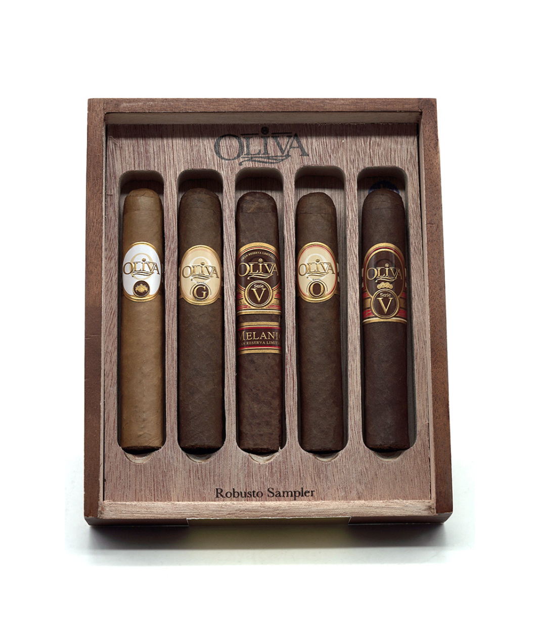 Oliva International Robusto Variety Cigar Box View 2 from AuCigars, premium Cuban cigar