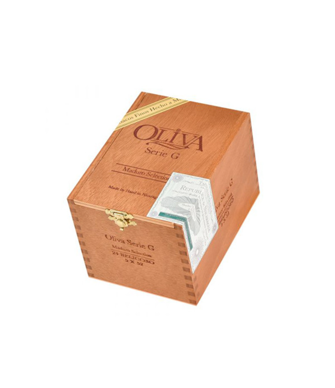 Oliva Serie G Belicoso Maduro Cigar Box View 2 from AuCigars, premium Cuban cigar
