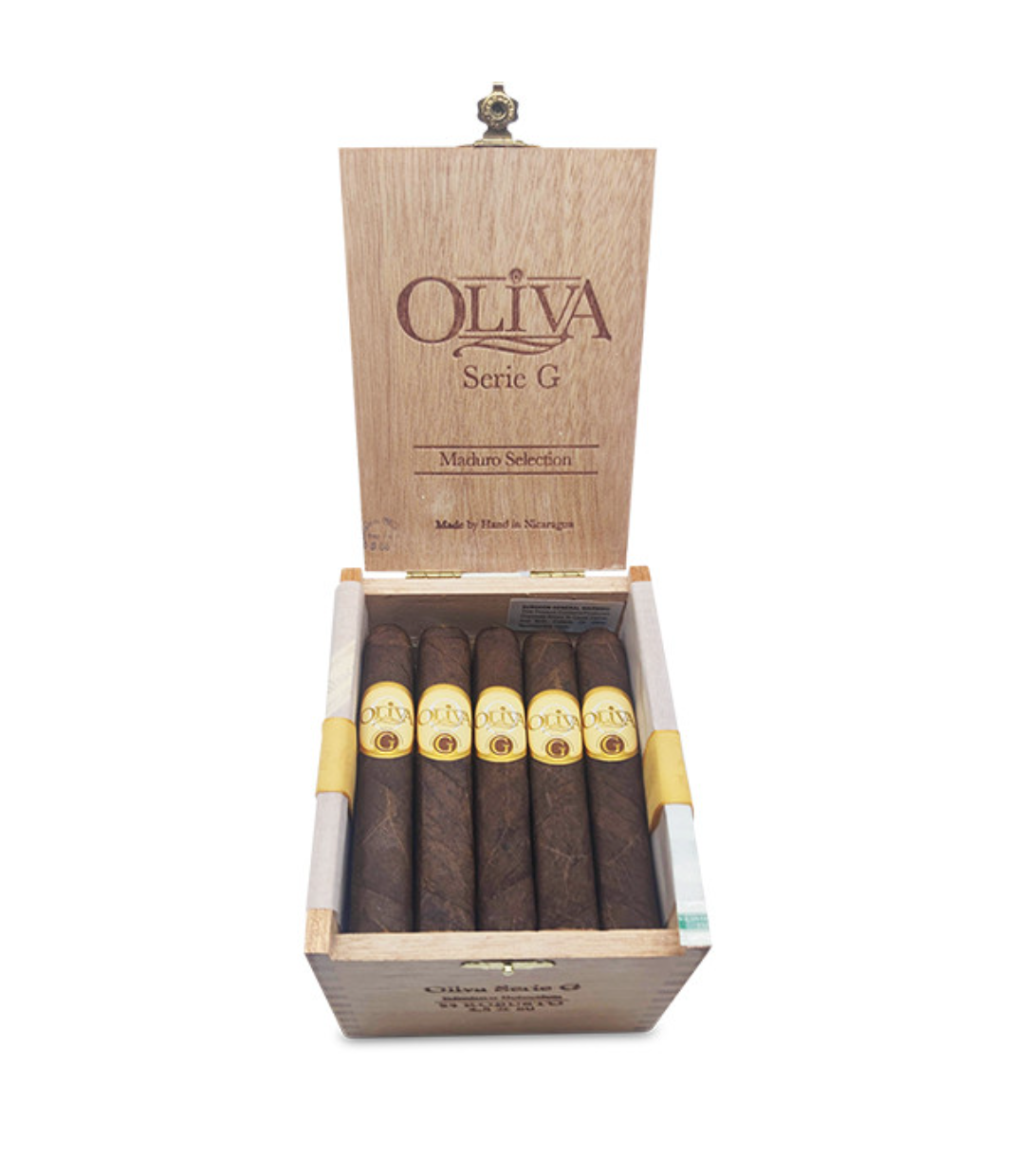 Oliva Serie G Maduro Robusto Cigar Box of 24 close-up from AuCigars, premium Cuban cigar
