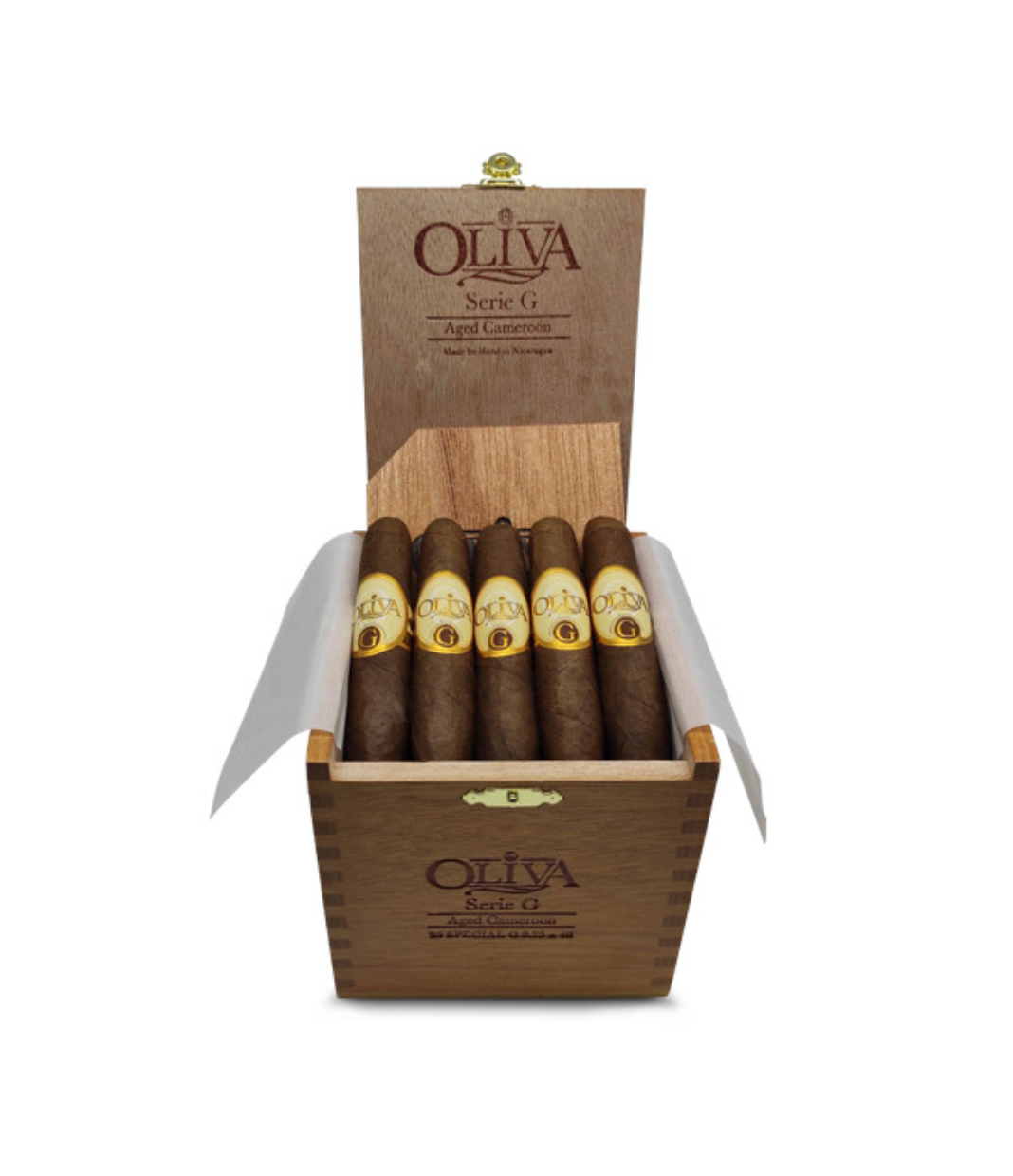 Oliva Serie G Special G Cigar Box of 25 close-up from AuCigars, premium Cuban cigar