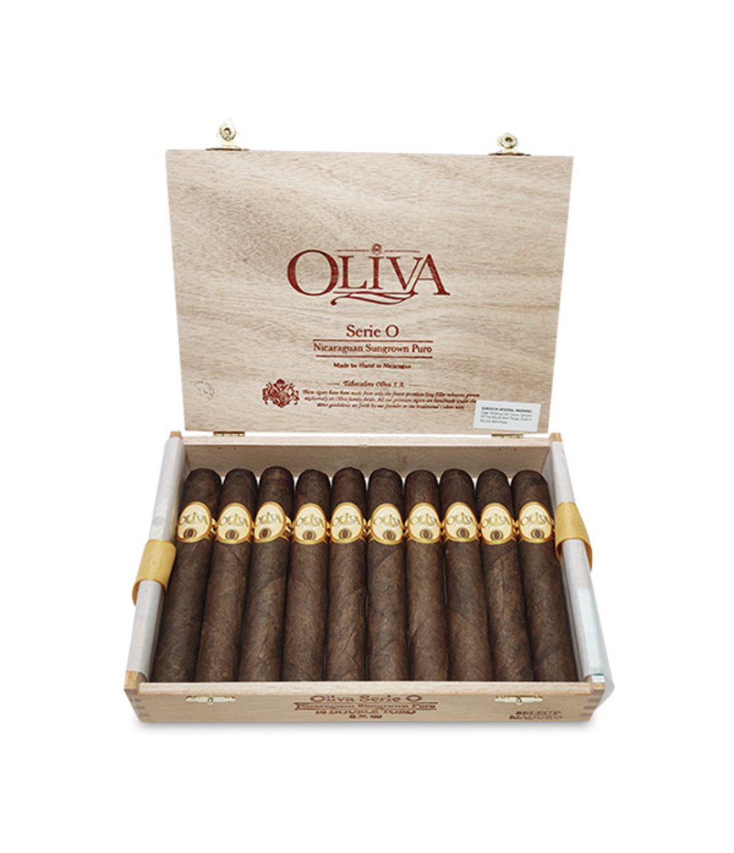 Oliva Serie O Maduro Double Toro Cigar Box of 10 close-up from AuCigars, premium Cuban cigar