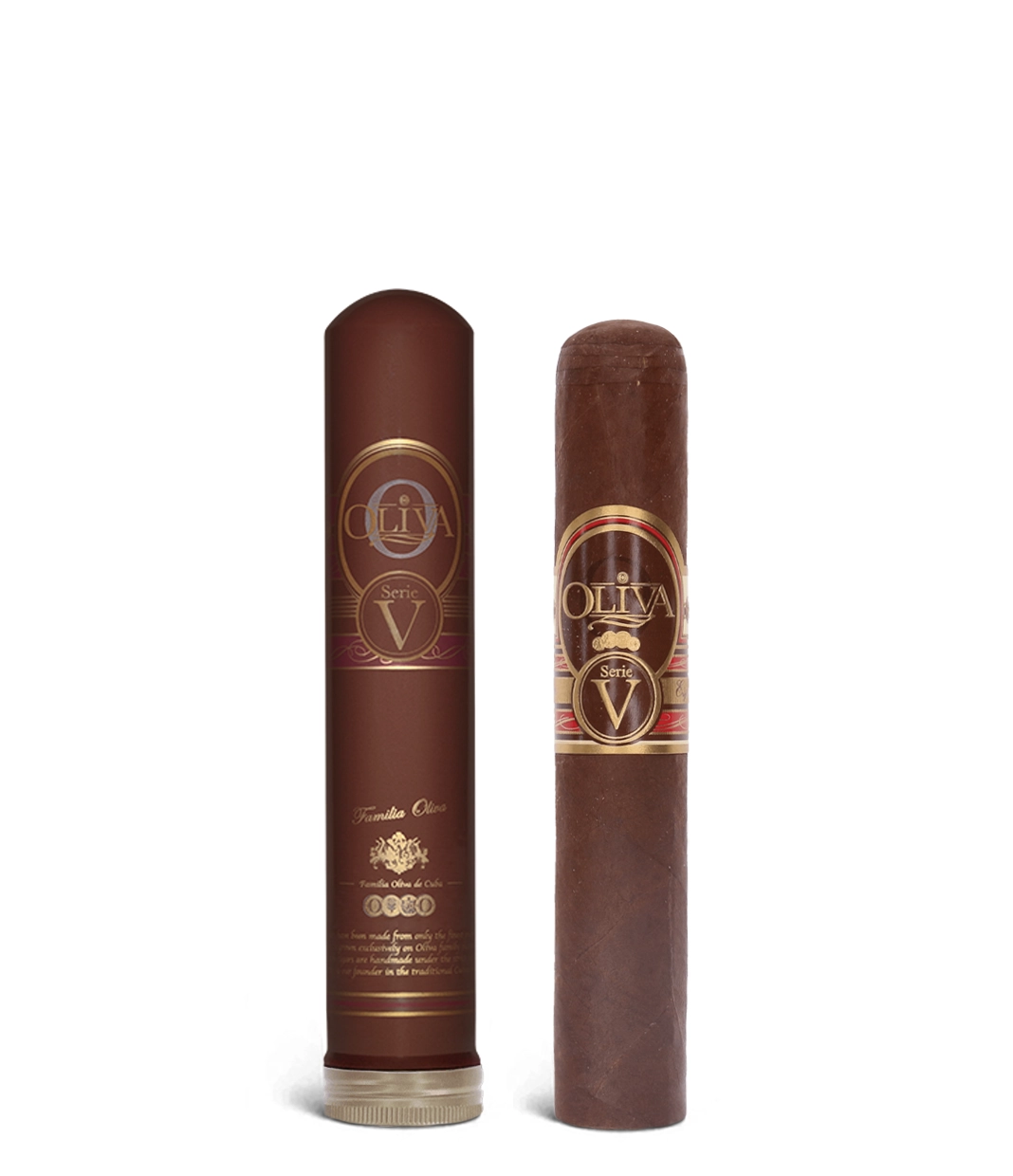Oliva Serie V Double Robusto Tubos Cigar close-up from AuCigars, premium Cuban cigar