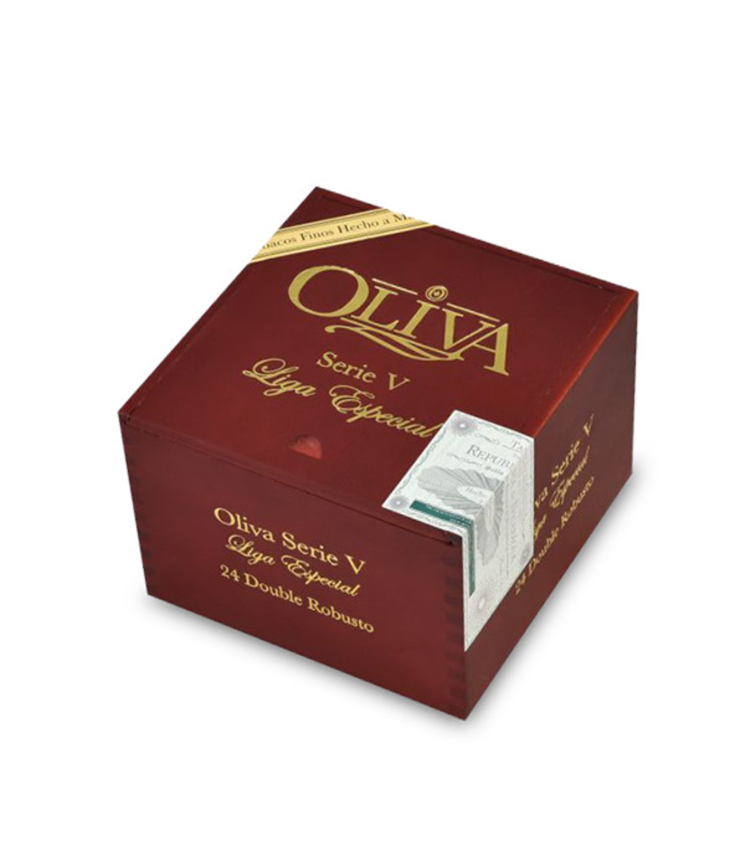 Oliva Serie V Double Robusto Cigar Box View 2 from AuCigars, premium Cuban cigar