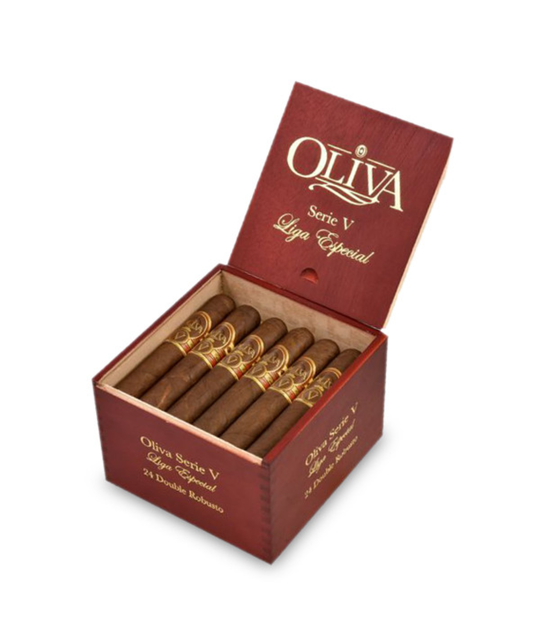 Oliva Serie V Double Robusto Cigar Box of 24 close-up from AuCigars, premium Cuban cigar