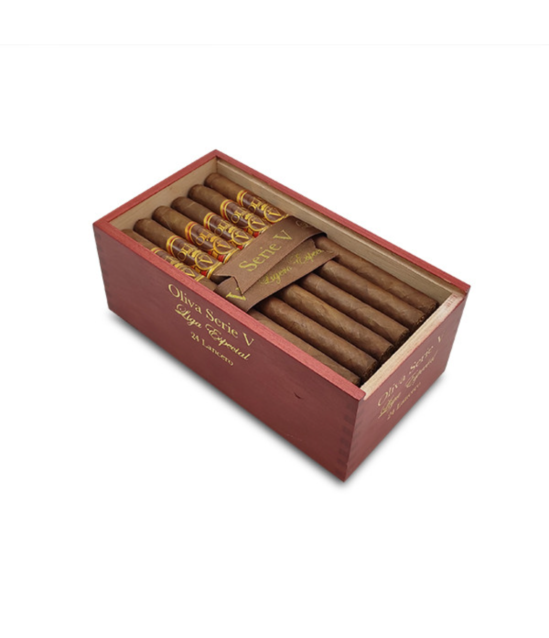 Oliva Serie V Lancero Cigar Box of 24 close-up from AuCigars, premium Cuban cigar