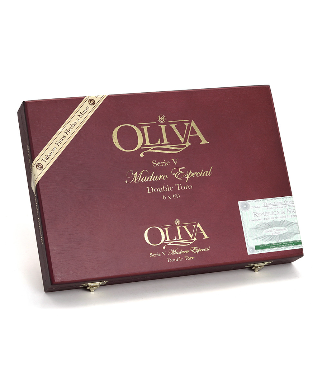 Oliva Serie V Maduro Especial Double Toro Cigar Box View 3 from AuCigars, premium Cuban cigar