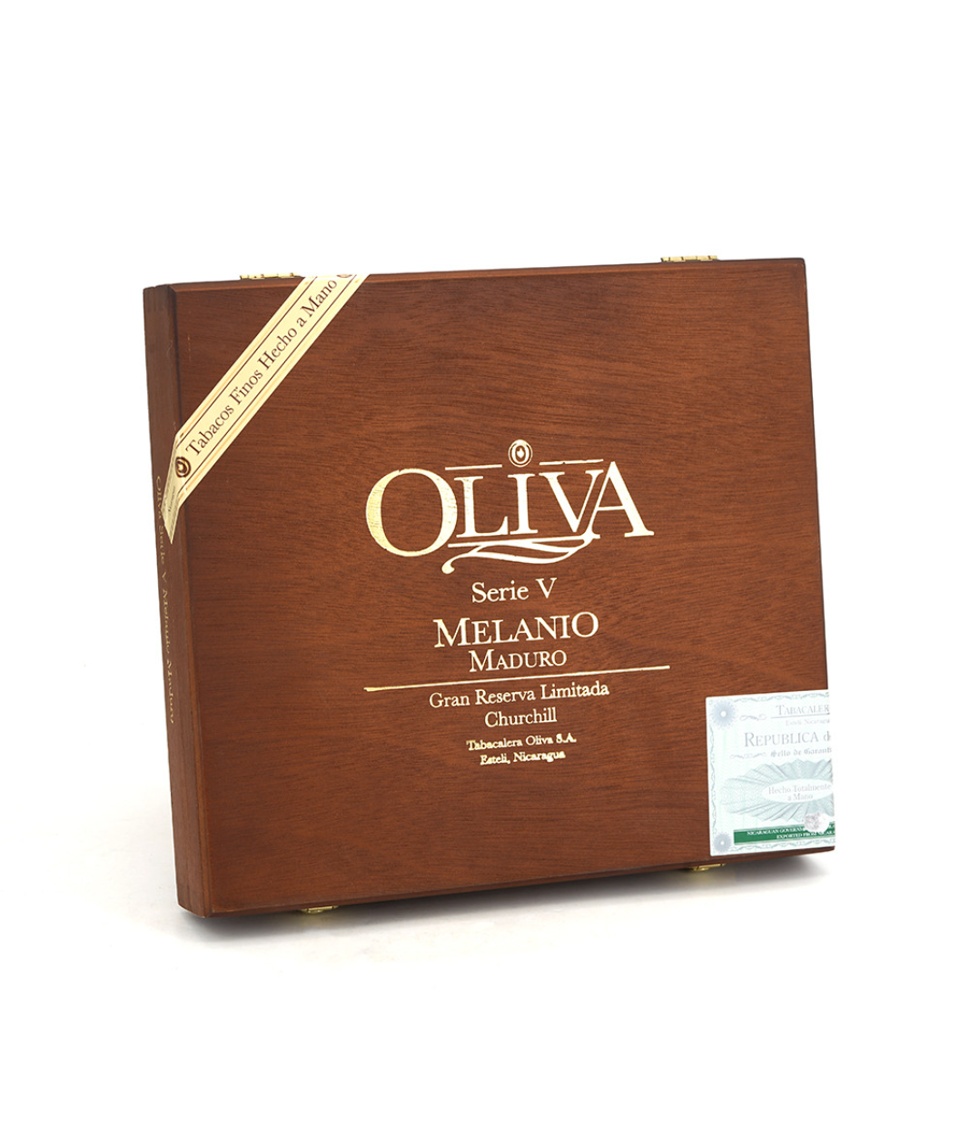 Oliva Serie V Melanio Maduro Churchill Cigar Box View 3 from AuCigars, premium Cuban cigar