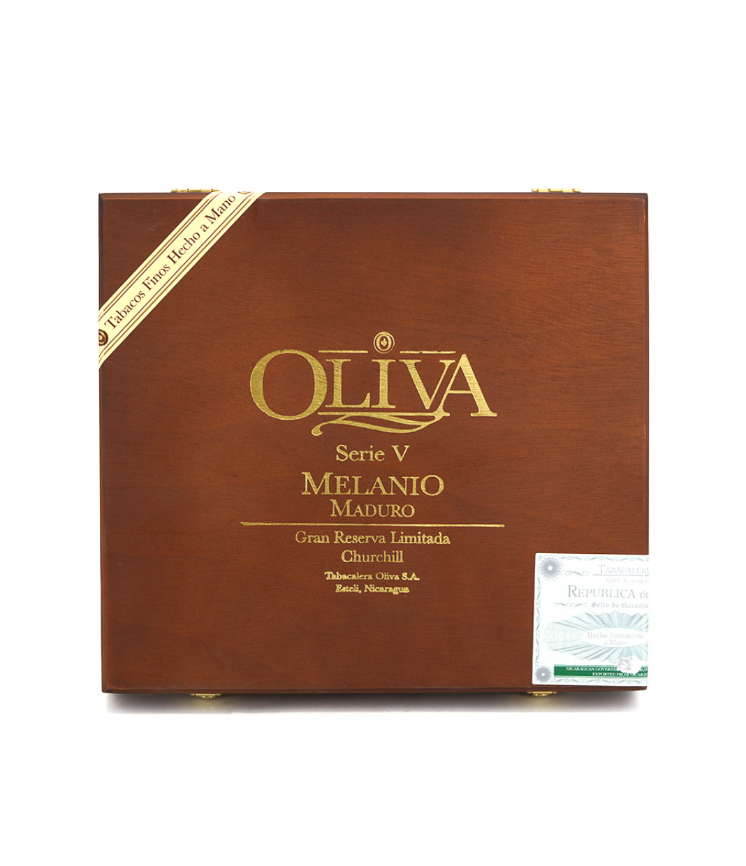 Oliva Serie V Melanio Maduro Churchill Cigar Box View 4 from AuCigars, premium Cuban cigar