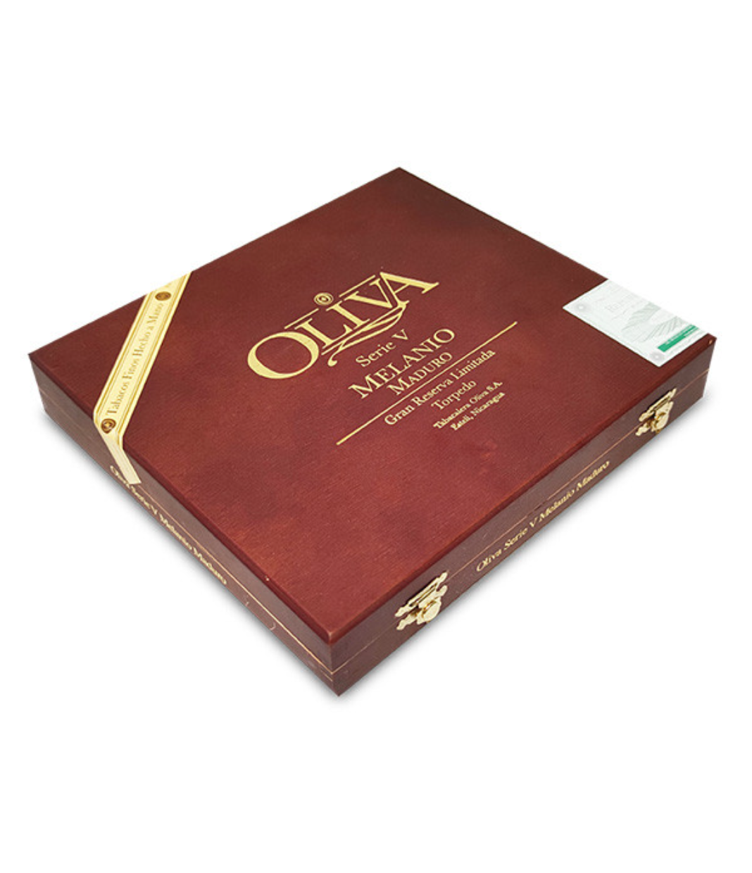 Oliva Serie V Melanio Maduro Torpedo Cigar Box View 2 from AuCigars, premium Cuban cigar