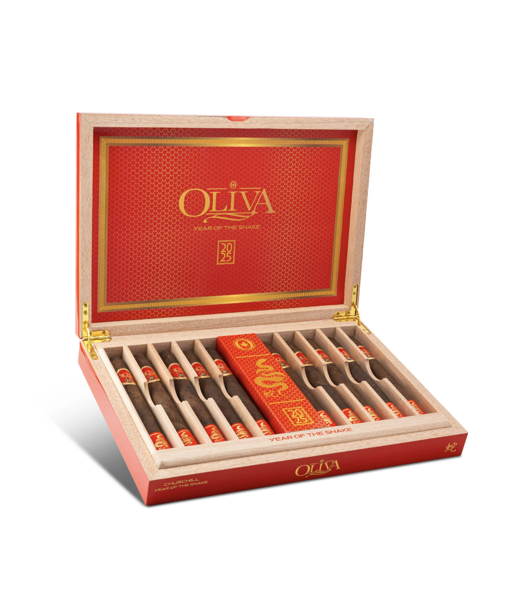 Oliva Year Of The Snake 2025 Limited Edition Cigar Box of 10 close-up from AuCigars, premium Cuban cigar