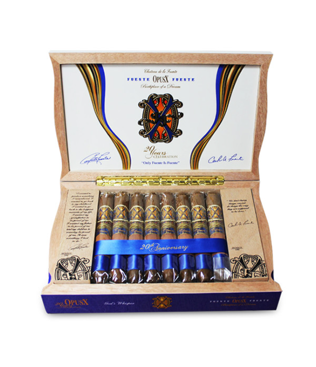 Opus X 20Th Anniversary God's Whisper Cigar Box of 20 close-up from AuCigars, premium Cuban cigar