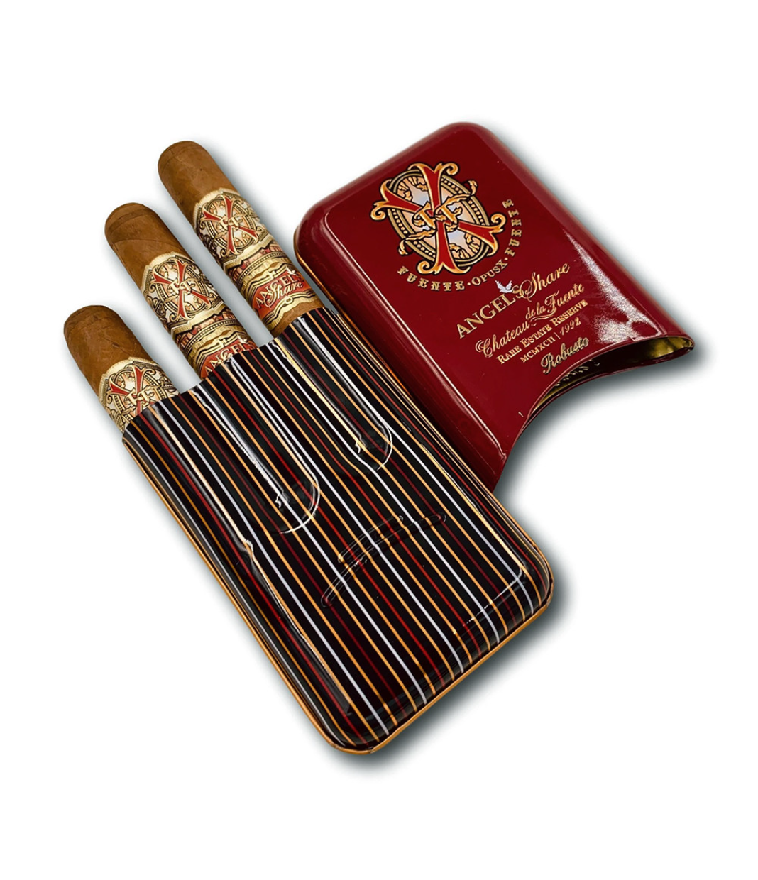 Opus X Angel's Share Robusto Cigar Box View 2 from AuCigars, premium Cuban cigar