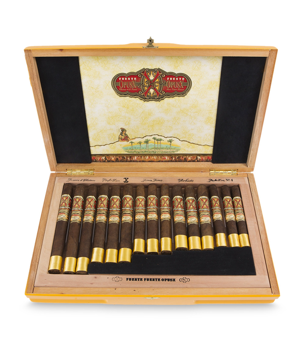 Opus X Oxo Oro Oscuro Cigar Box of 15 close-up from AuCigars, premium Cuban cigar
