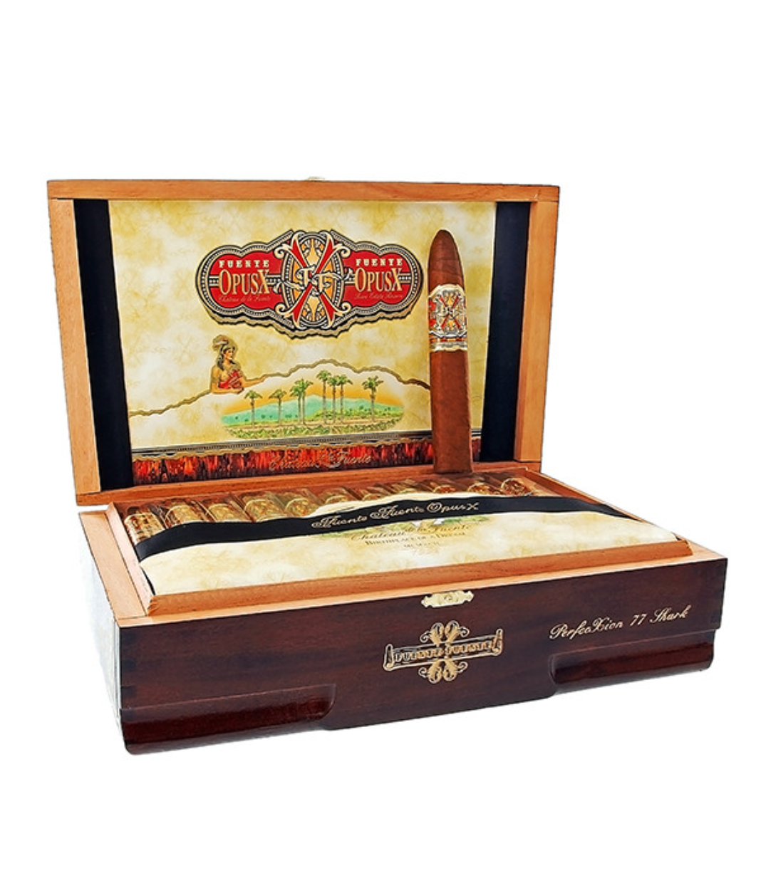 Opus X Perfecxion 77 Shark Cigar Box of 36 close-up from AuCigars, premium Cuban cigar