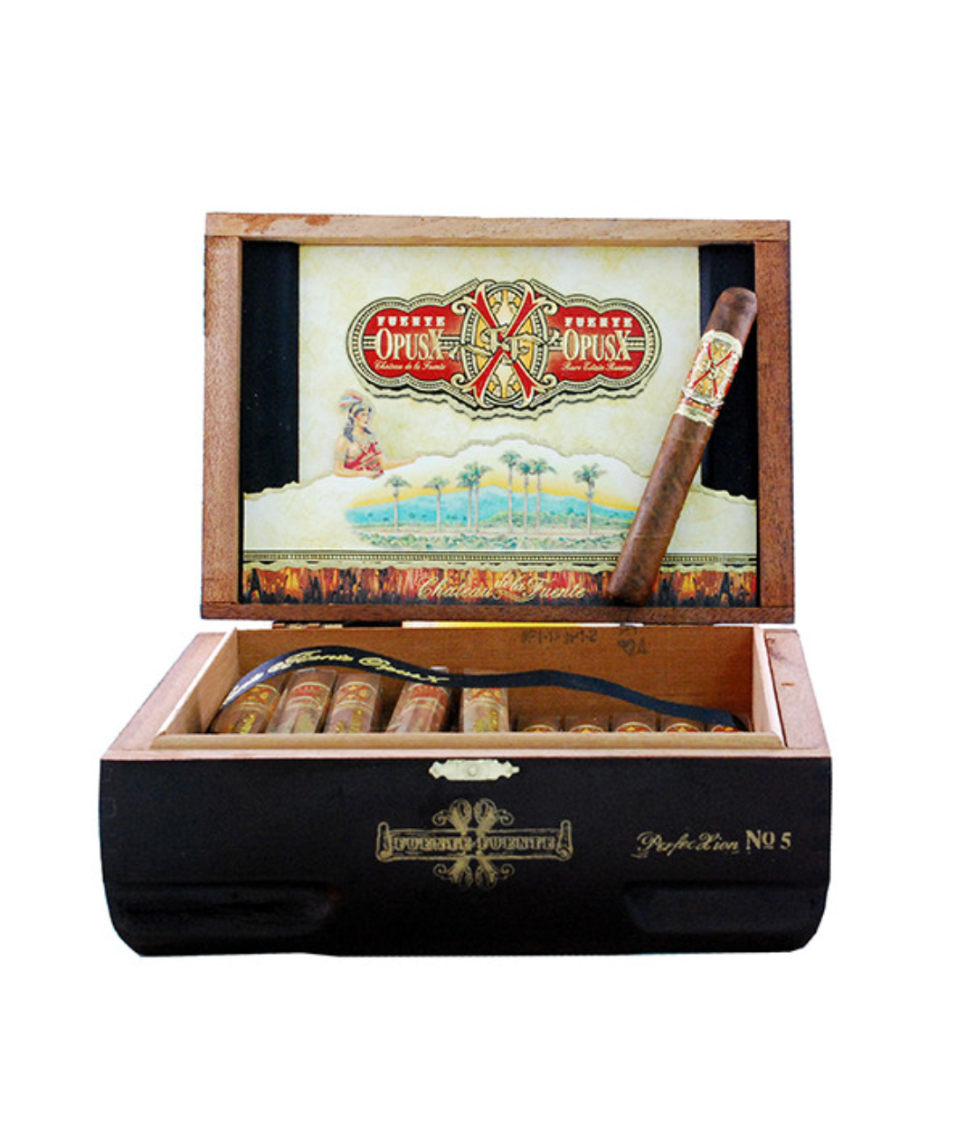 Opus X Perfecxion No.5 Cigar Box of 42 close-up from AuCigars, premium Cuban cigar