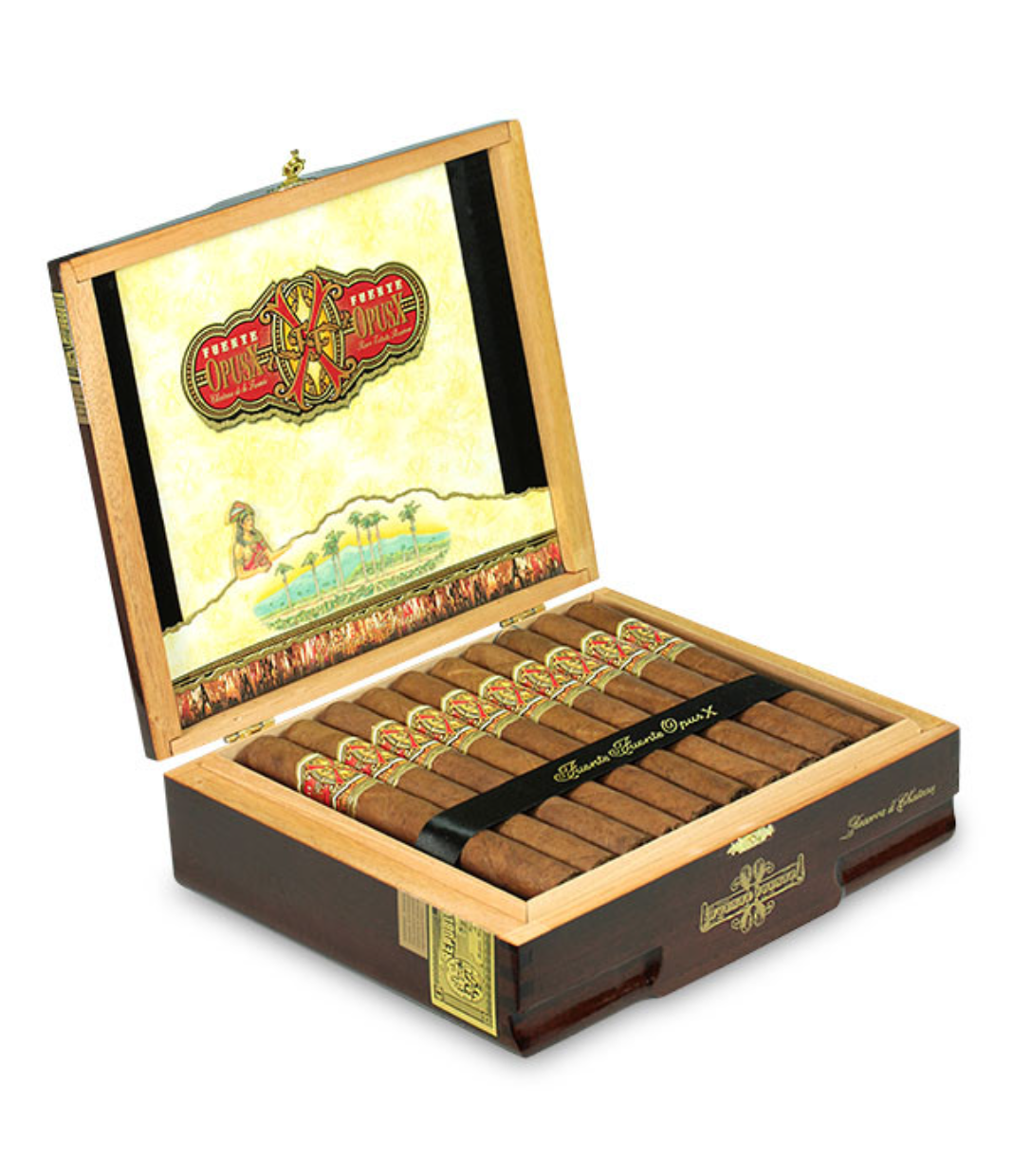 Opus X Reserva D'Chateau Cigar Box of 32 close-up from AuCigars, premium Cuban cigar