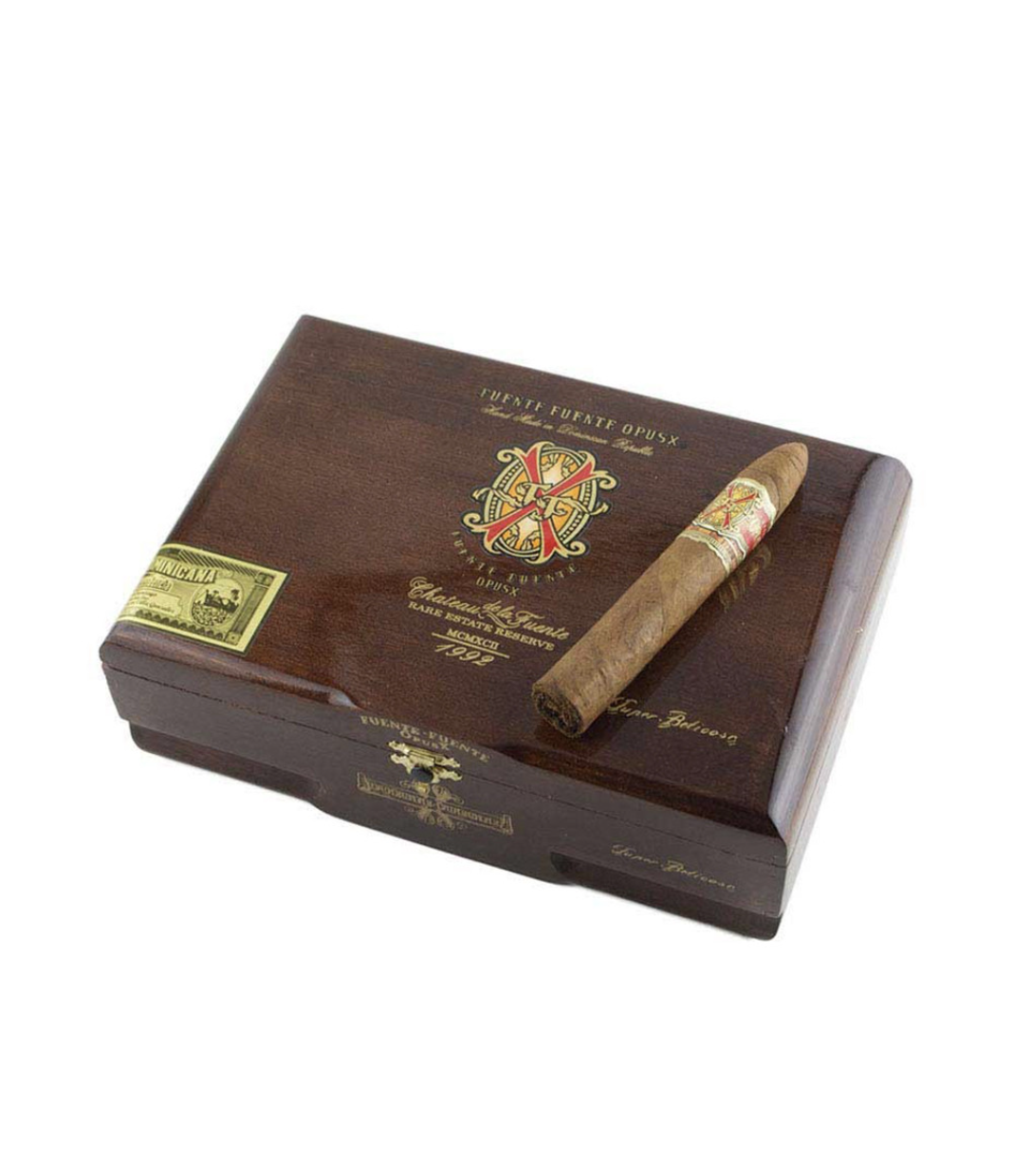 Opus X Super Belicoso Cigar Box View 2 from AuCigars, premium Cuban cigar