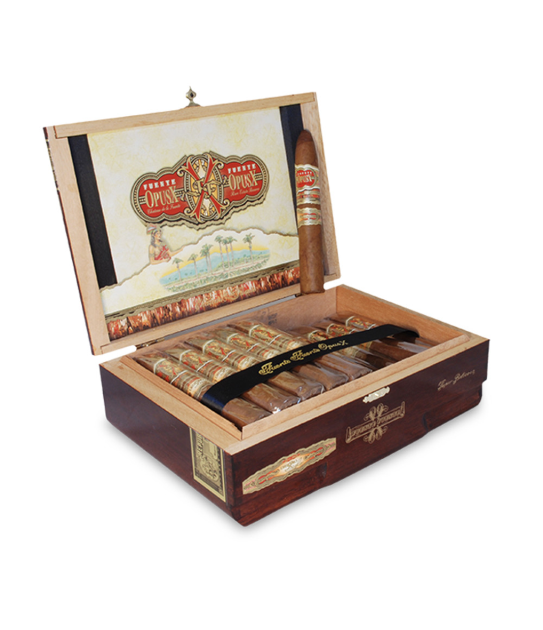 Opus X Super Belicoso Cigar Box of 29 close-up from AuCigars, premium Cuban cigar