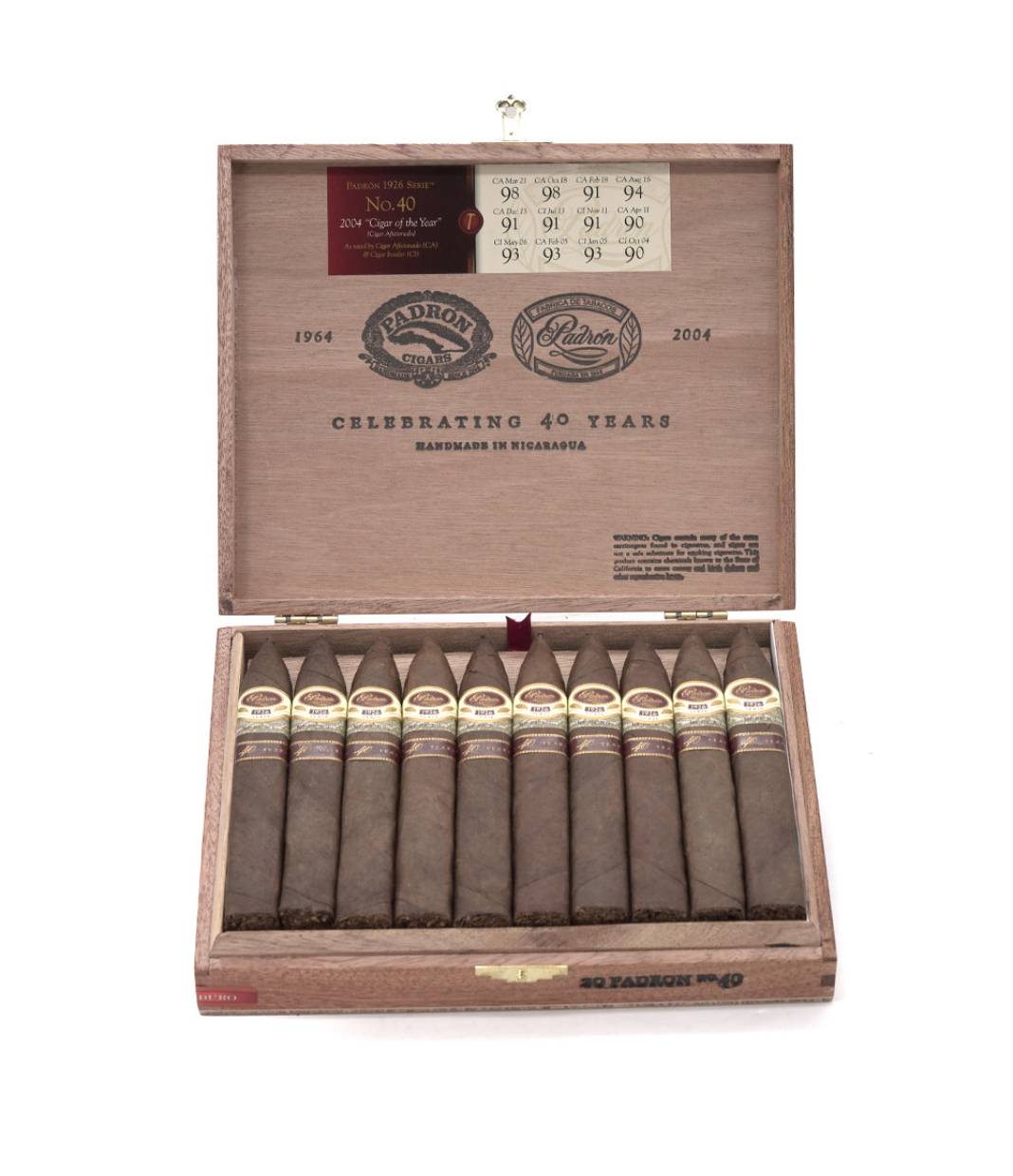 Padron 1926 Serie 40th Anniversary Maduro Cigar Box View 2 from AuCigars, premium Cuban cigar