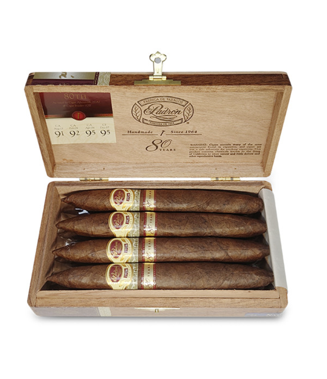 Padron 1926 Serie 80th Anniversary Maduro Cigar Box of 8 close-up from AuCigars, premium Cuban cigar