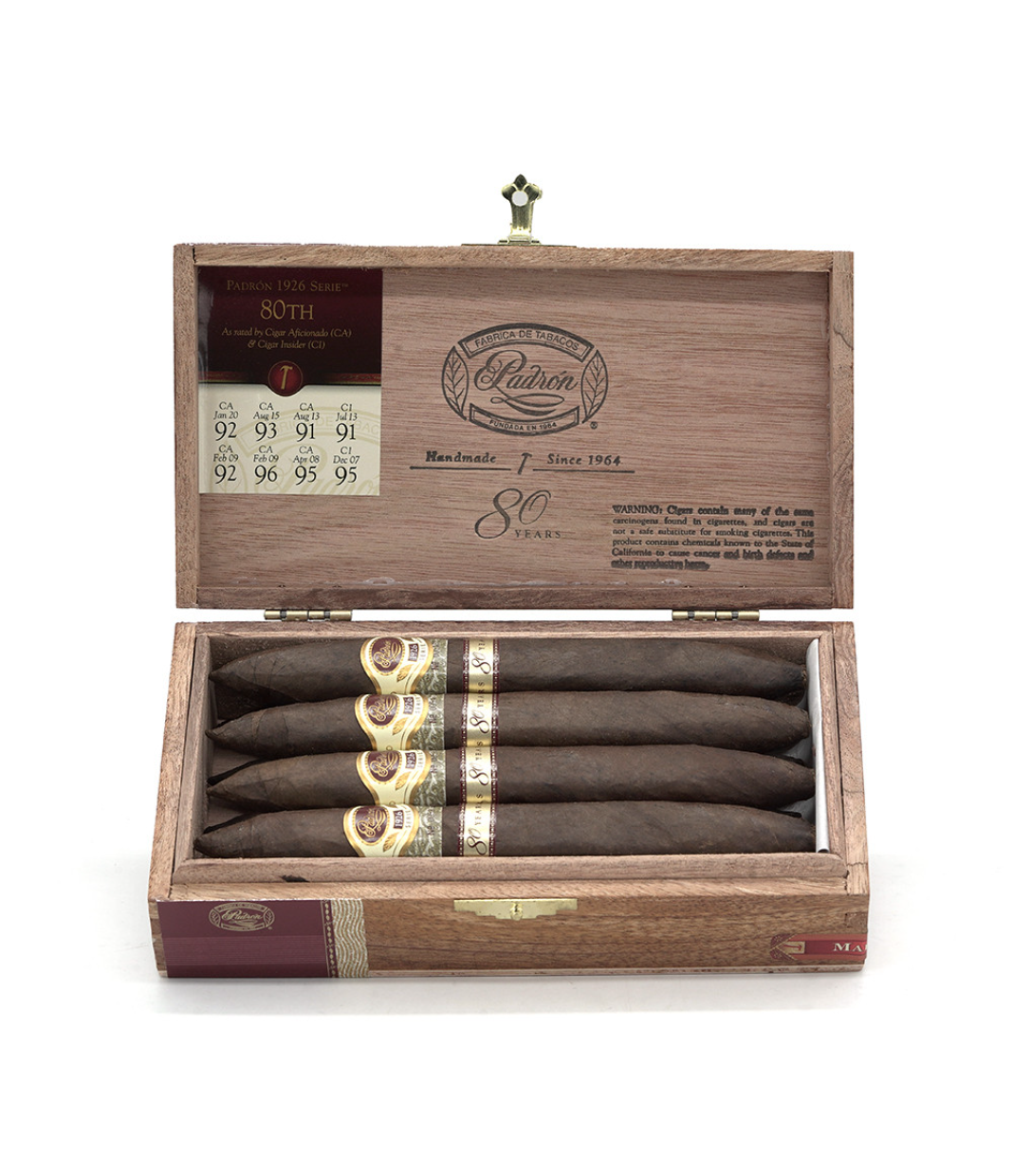Padron 1926 Series 80th Anniversary Perfecto Cigar Box View 2 from AuCigars, premium Cuban cigar