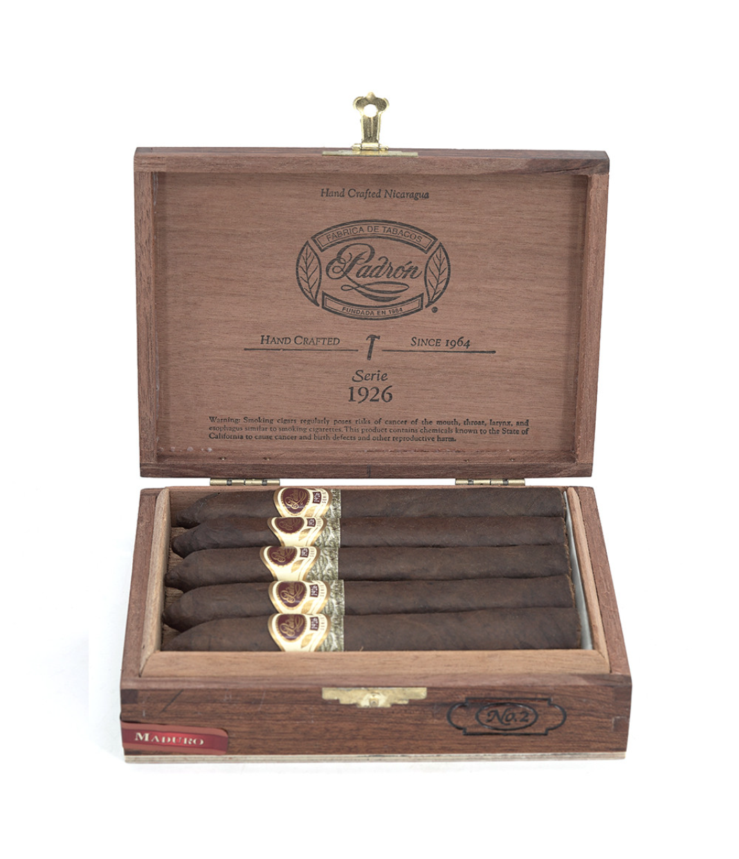 Padron 1926 Serie No. 2 Belicoso Maduro Cigar Box View 2 from AuCigars, premium Cuban cigar