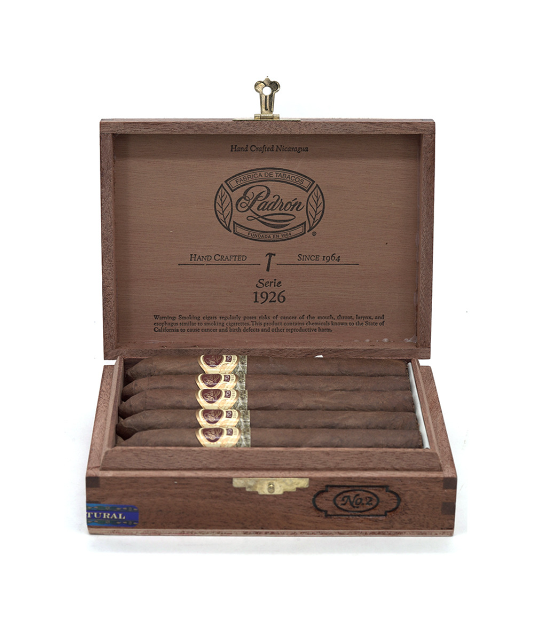Padron 1926 Serie No. 2 Belicoso Natural Cigar Box View 2 from AuCigars, premium Cuban cigar