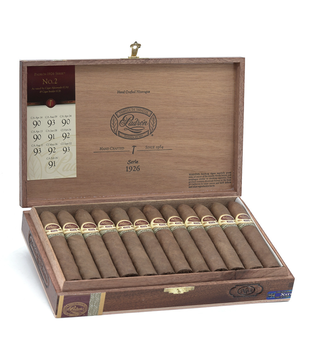 Padron 1926 Serie No. 2 Cigar Box of 24 close-up from AuCigars, premium Cuban cigar