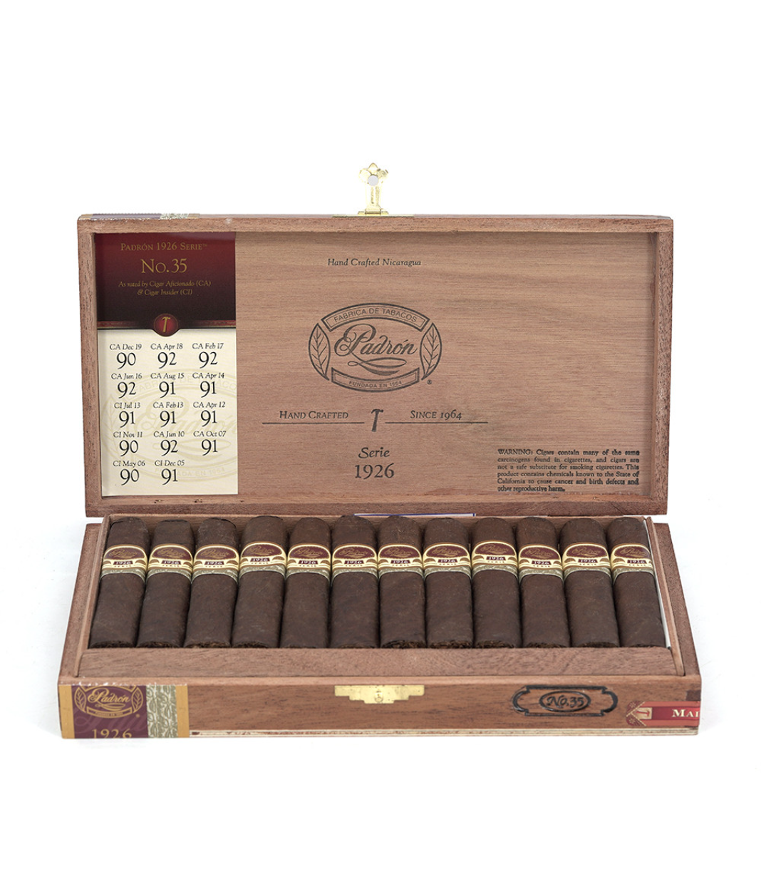 Padron 1926 Serie No. 35 Maduro Cigar Box View 2 from AuCigars, premium Cuban cigar