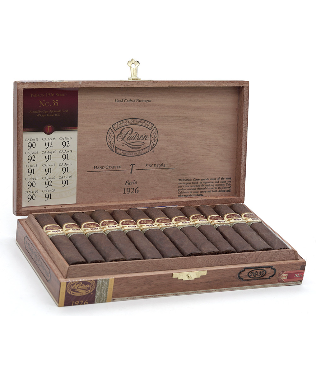 Padron 1926 Serie No. 35 Maduro Cigar Box of 24 close-up from AuCigars, premium Cuban cigar