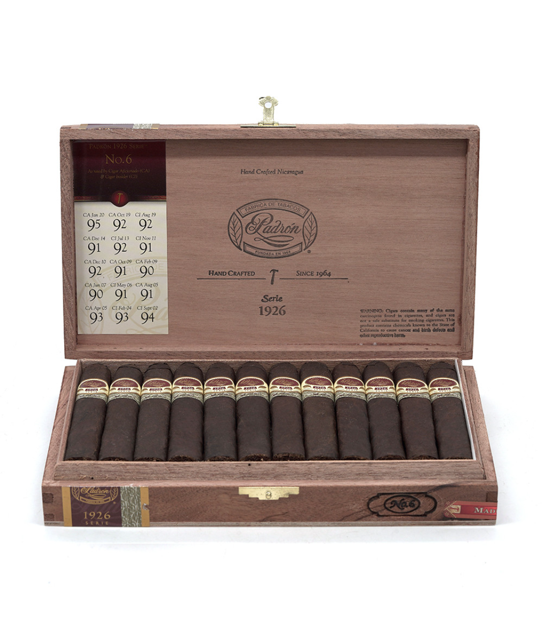 Padron 1926 Serie No. 6 Maduro Cigar Box View 2 from AuCigars, premium Cuban cigar