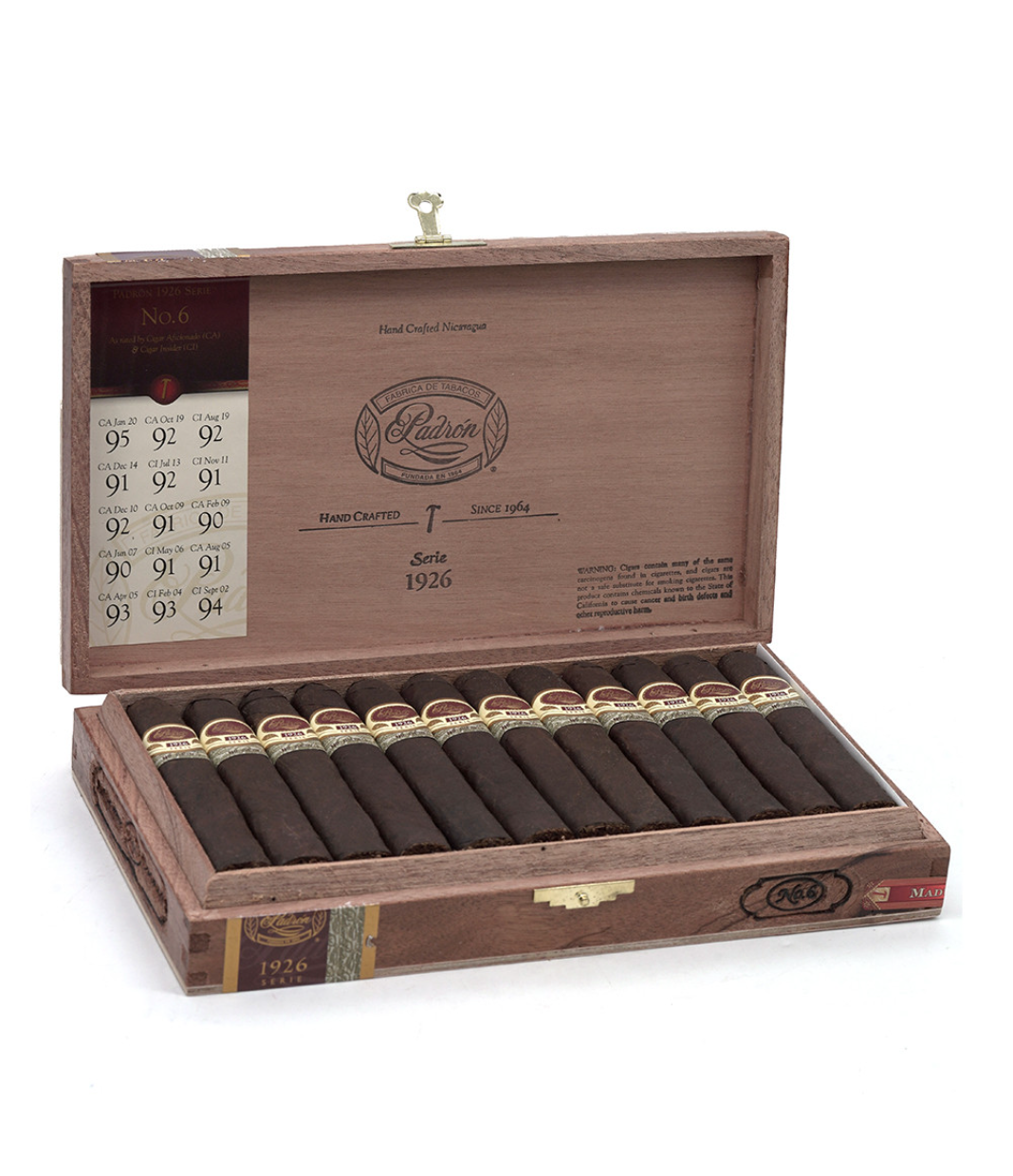 Padron 1926 Serie No. 6 Maduro Cigar Box of 24 close-up from AuCigars, premium Cuban cigar