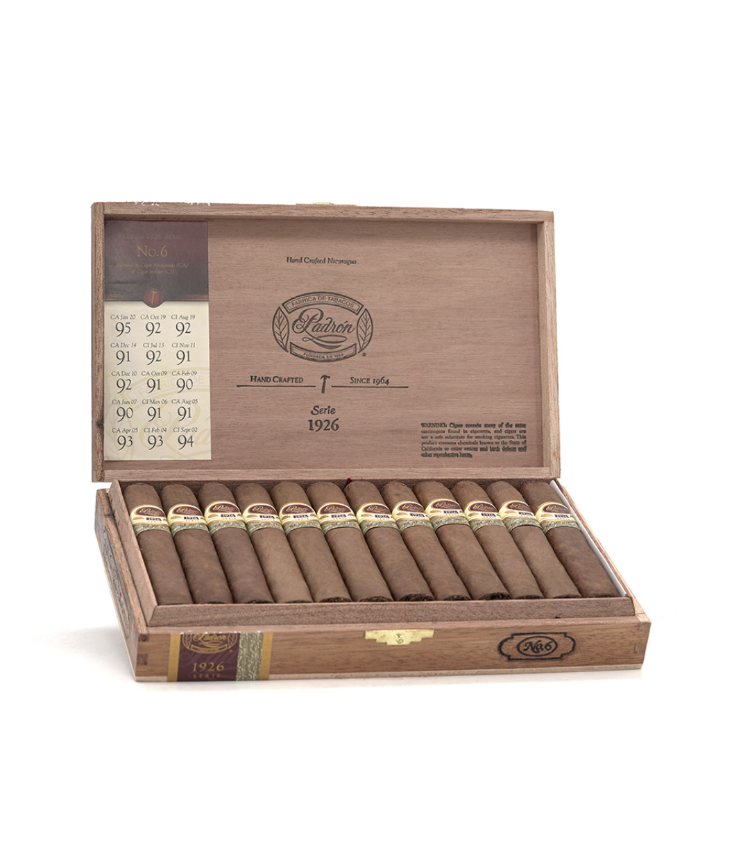 Padron 1926 Serie No. 6 Cigar Box of 24 close-up from AuCigars, premium Cuban cigar
