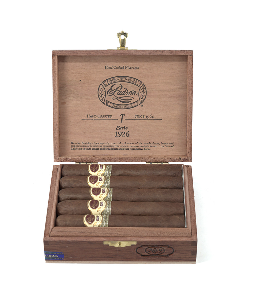 Padron 1926 Serie No. 9 Natural Cigar Box View 2 from AuCigars, premium Cuban cigar
