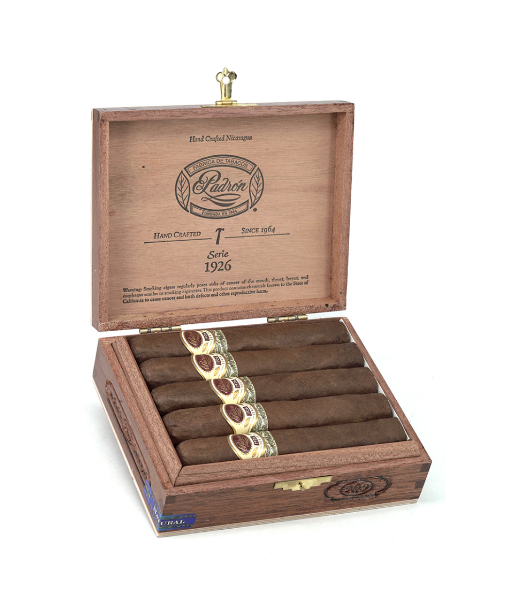 Padron 1926 Serie No. 9 Natural Cigar Box of 10 close-up from AuCigars, premium Cuban cigar