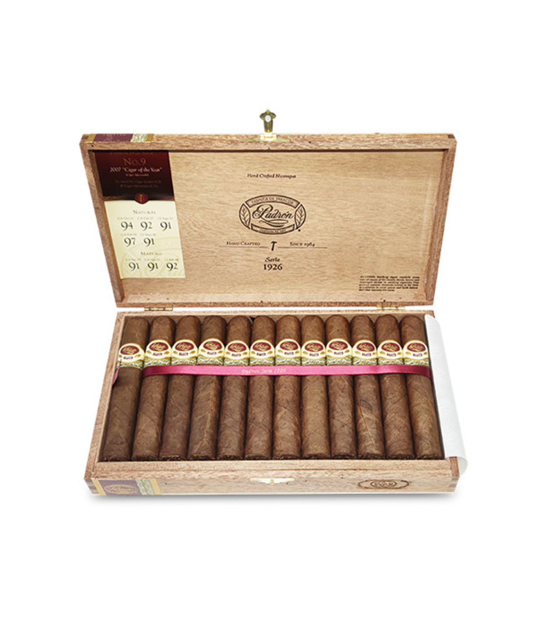 Padron 1926 Series No. 9 Cigar Box of 24 close-up from AuCigars, premium Cuban cigar
