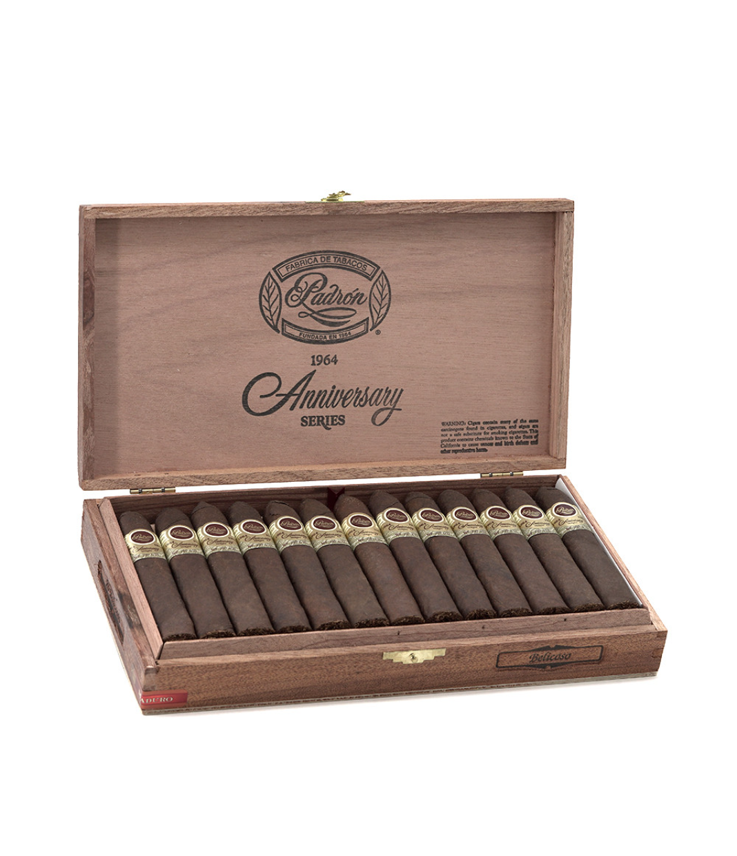 Padron 1964 Anniversary Belicoso Maduro Cigar Box of 25 close-up from AuCigars, premium Cuban cigar