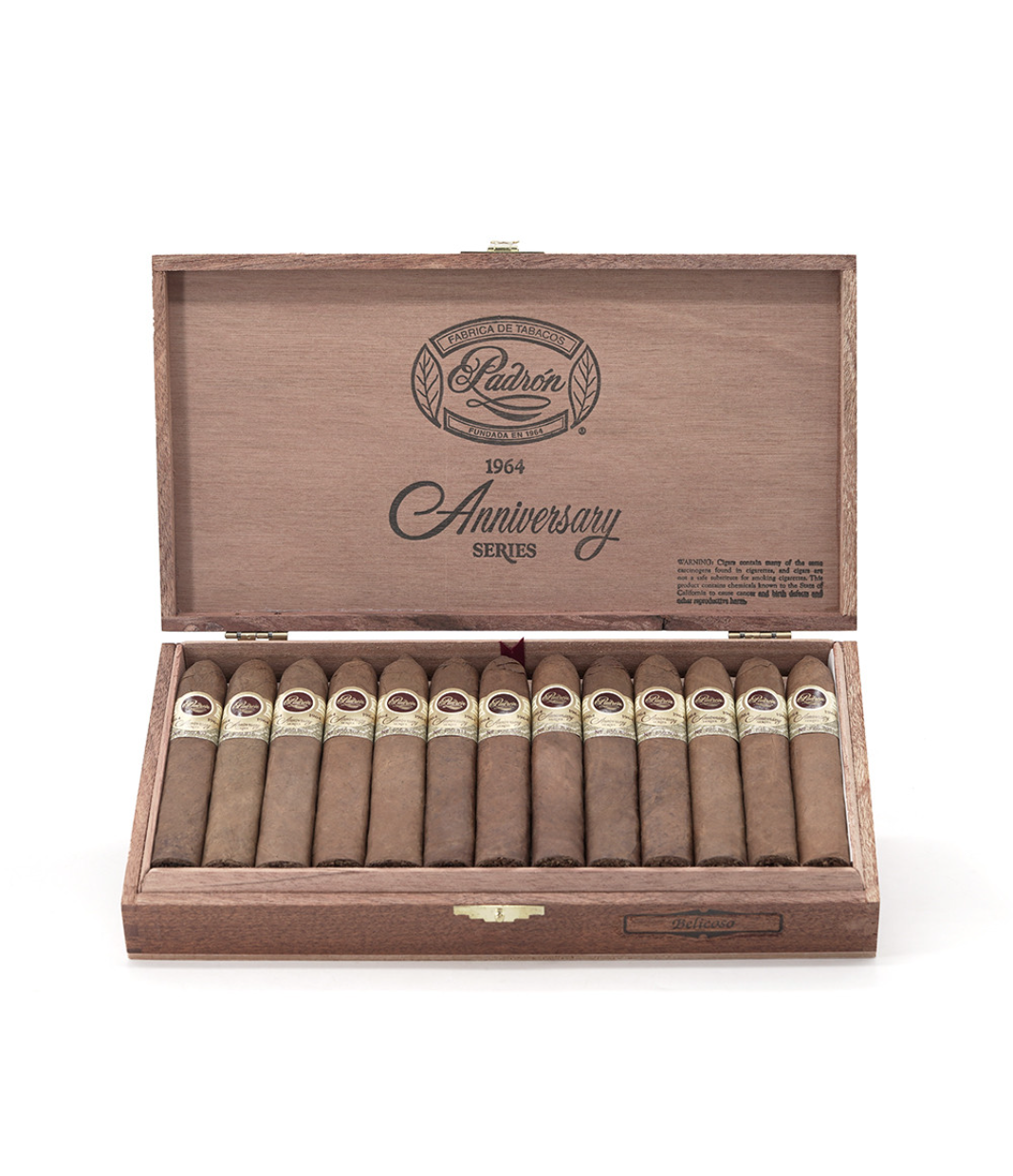 Padron 1964 Anniversary Belicoso Natural Cigar Box View 2 from AuCigars, premium Cuban cigar