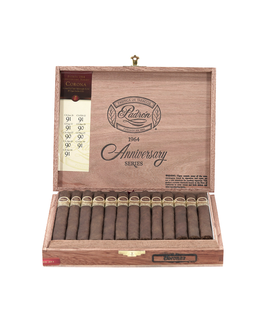Padron 1964 Anniversary Series Corona Maduro Cigar Box View 2 from AuCigars, premium Cuban cigar