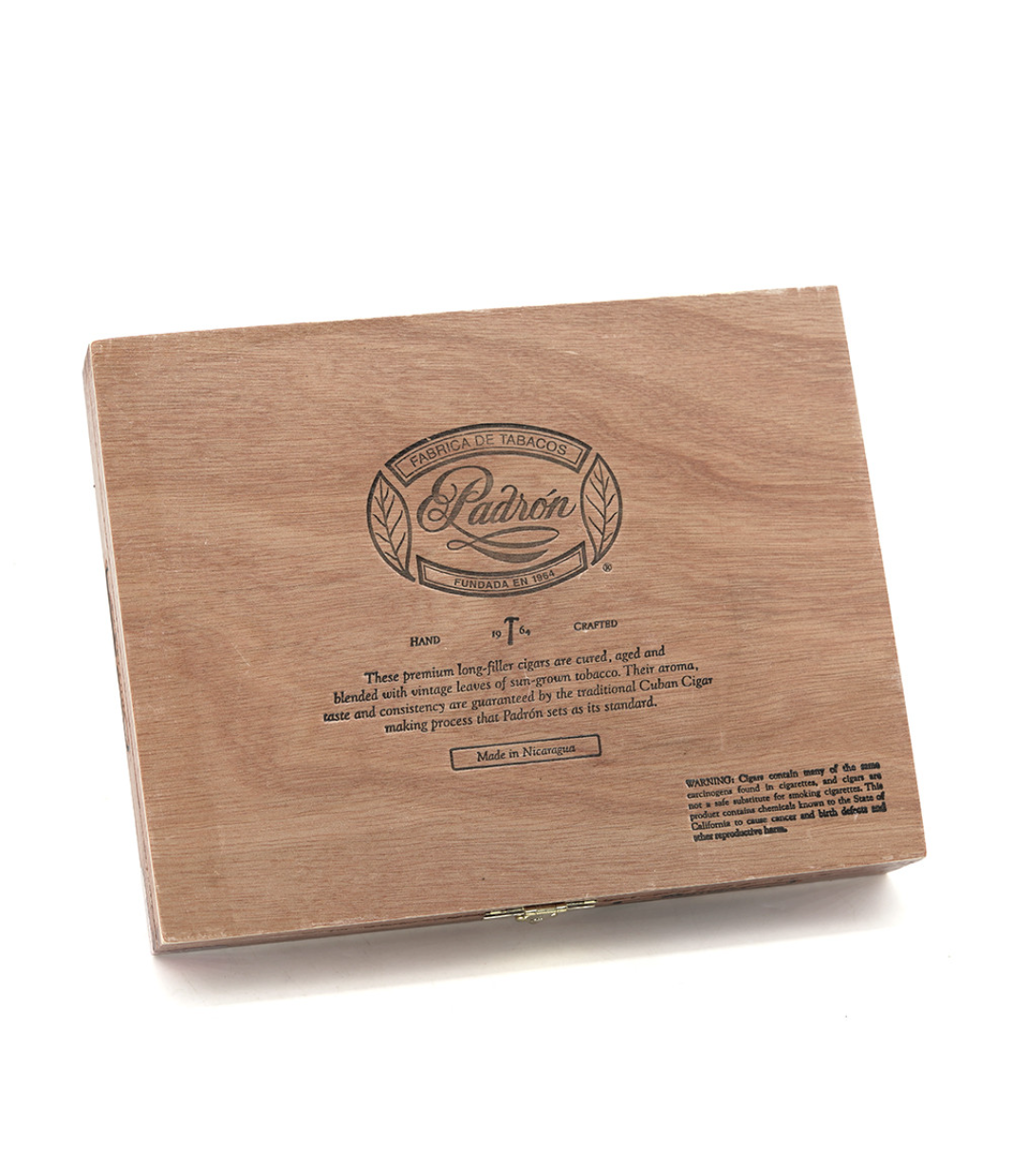 Padron 1964 Anniversary Series Corona Maduro Cigar Box View 3 from AuCigars, premium Cuban cigar