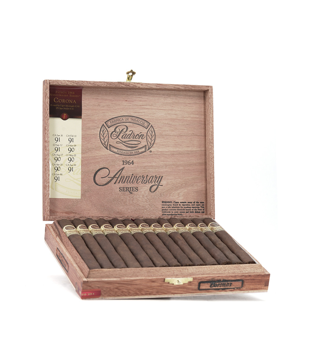 Padron 1964 Anniversary Series Corona Maduro Cigar Box of 25 close-up from AuCigars, premium Cuban cigar