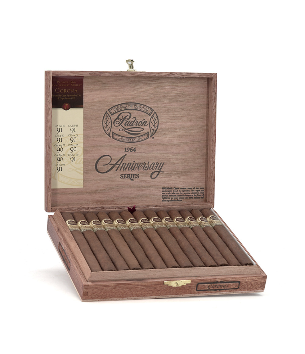 Padron 1964 Anniversary Series Corona Cigar Box of 25 close-up from AuCigars, premium Cuban cigar