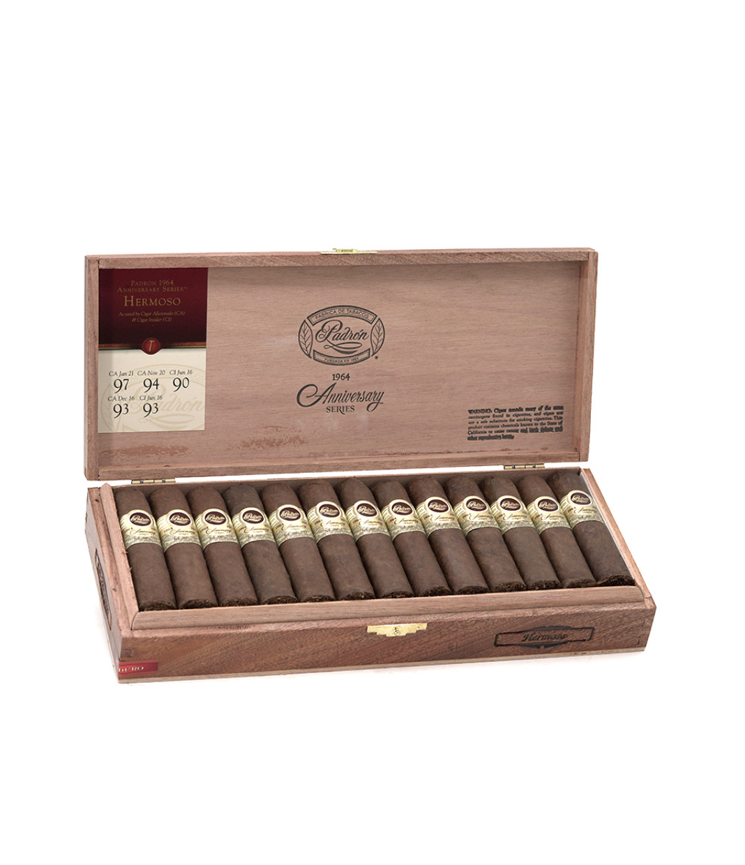 Padron 1964 Anniversary Series Hermoso Maduro Cigar Box of 26 close-up from AuCigars, premium Cuban cigar