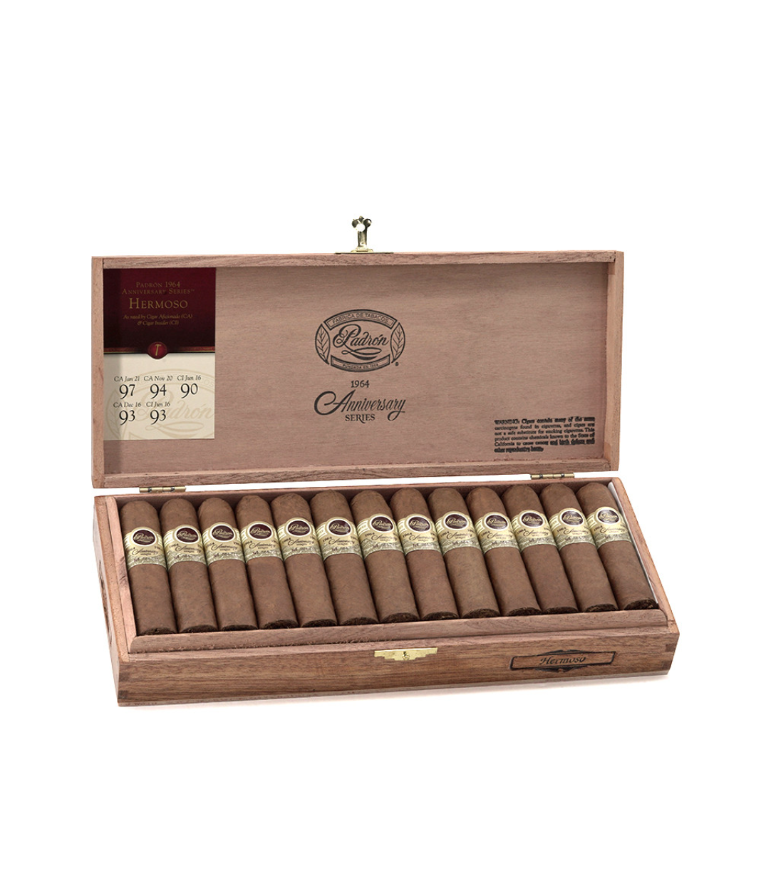 Padron 1964 Anniversary Series Hermoso Cigar Box of 26 close-up from AuCigars, premium Cuban cigar