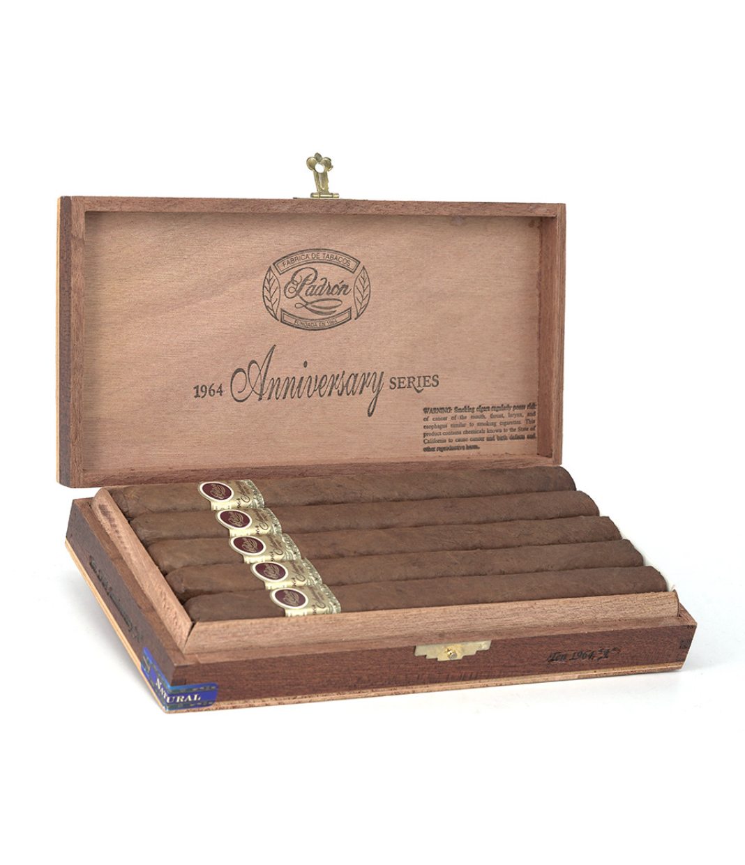 Padron 1964 Anniversary No. 4 Natural Cigar Box of 25 close-up from AuCigars, premium Cuban cigar