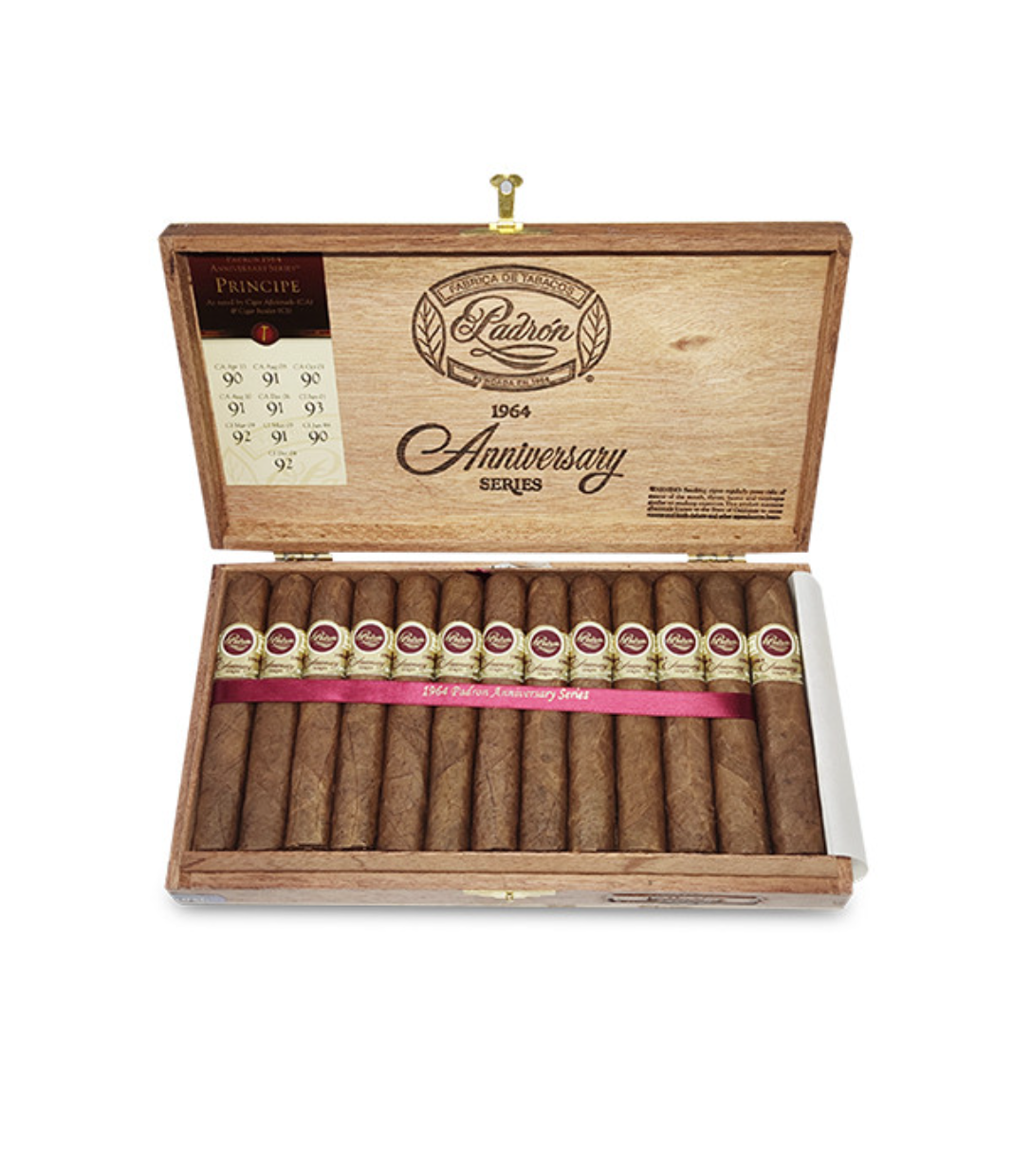 Padron 1964 Anniversary Principe Cigar Box of 25 close-up from AuCigars, premium Cuban cigar