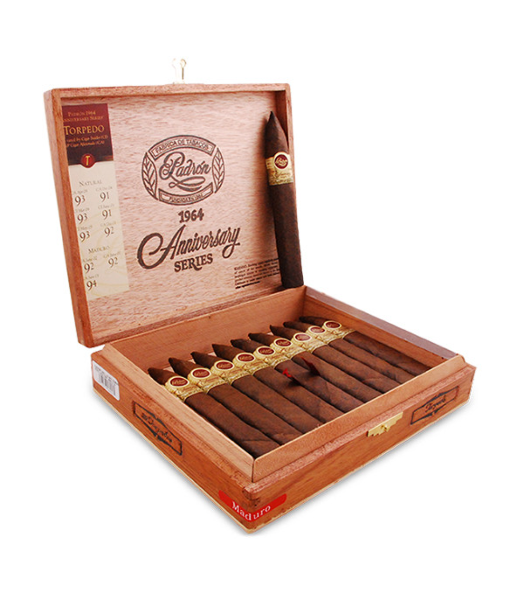 Padron 1964 Anniversary Torpedo Cigar Box of 20 close-up from AuCigars, premium Cuban cigar